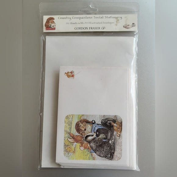 Vintage set of 20 illustrated invitation sheets with 19 envelopes, 1991th - Picture 2 of 6